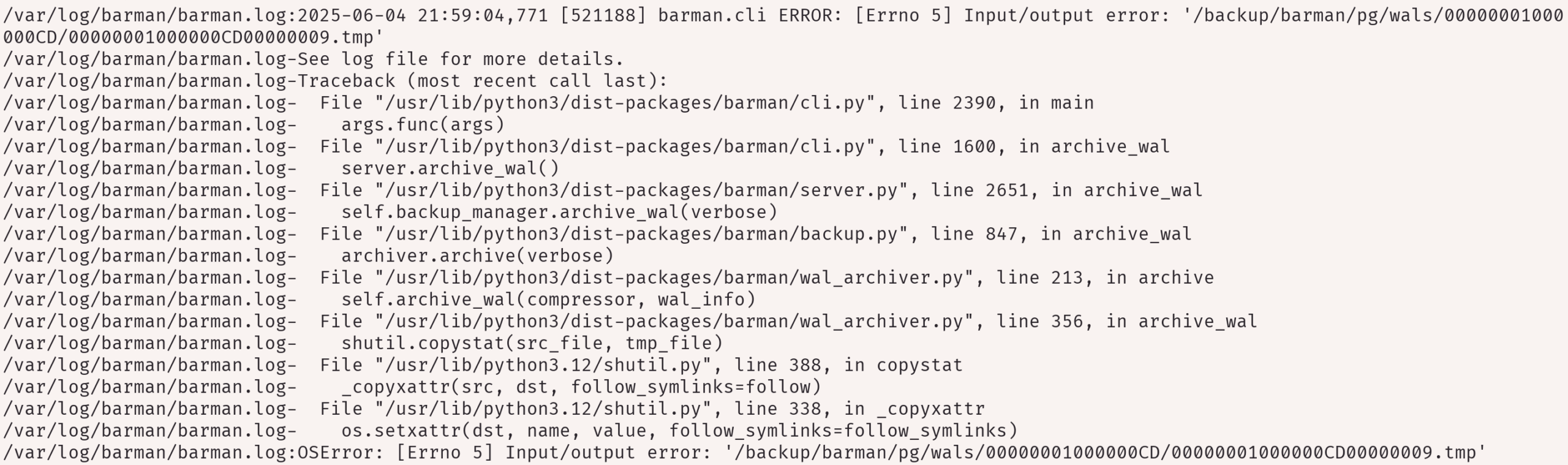 Barman woes on OVH